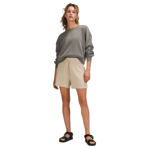lululemon athletica Sweaters - LULULEMON Perfectly Oversized Cropped Crew Softstreme Sweater in Grey Sage